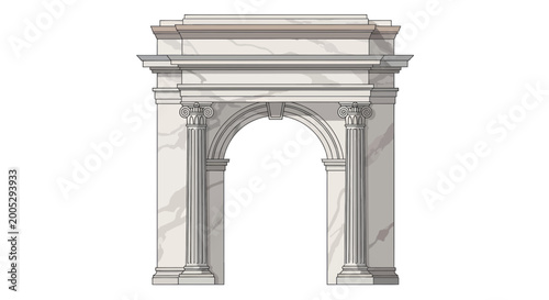 Foto Classical Archway Monument - Neoclassical Architecture Facade