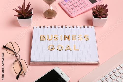 Notebook with text BUSINESS...