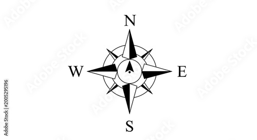 Tablou pe pânză Compass Rose Icon, Navigation Tool, Directional Symbol, North South East West