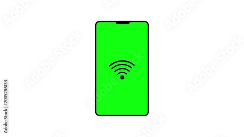 smart phone wifi signal icon with on a blue smart phone concept 4k video animation.