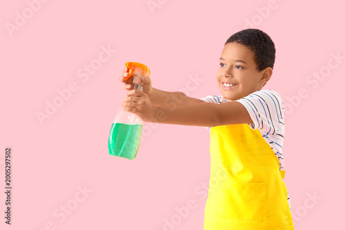 Cute African-American boy w...