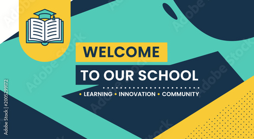Fotografie School Welcome Sign Educational Institution.