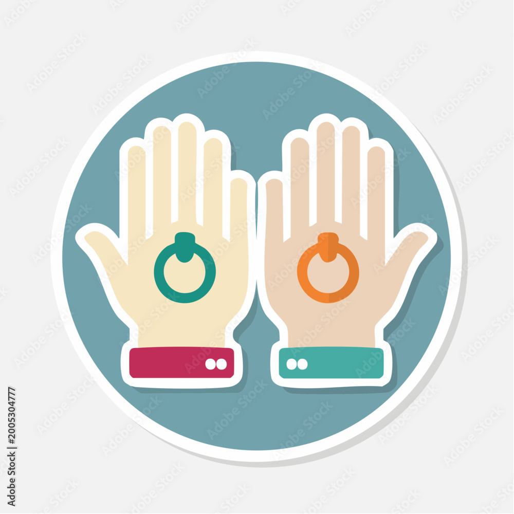 Fototapeta premium Two Hands with Rings Icon