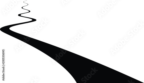 Valokuva Winding road ascending to the sky illustration