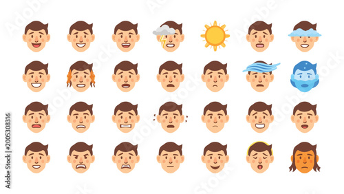 Konstfotografi Facial Expressions: A collection of meticulously crafted illustrations of a male