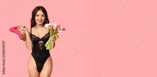 Beautiful happy Asian woman...