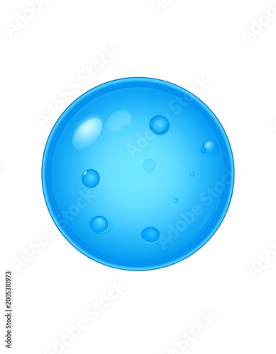A large blue sphere with smaller bubbles inside