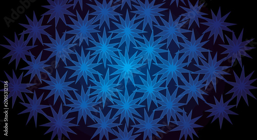Dark Blue Sharp Star Geometric Pattern Background