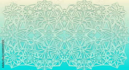 Teal Green Geometric Star Polygon Layered Pattern Background
