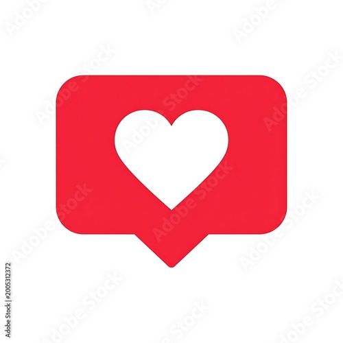 Free Download A red speech bubble with a white heart - GFXLoad