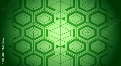 Modern Green Gradient Hexagonal Geometric Pattern Background
