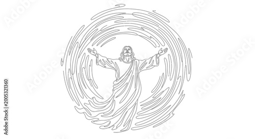 Tableau sur toile Jesus Christ Crucified with Wings Spread.