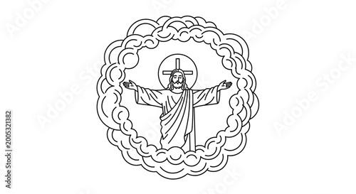 Foto Jesus Christ Crucifix Icon Drawing 1.