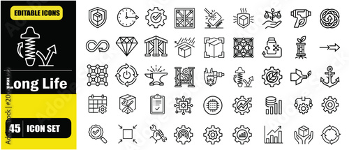 Fotografi Product Longevity Concept Icon Set
Durable product design with extended lifespan