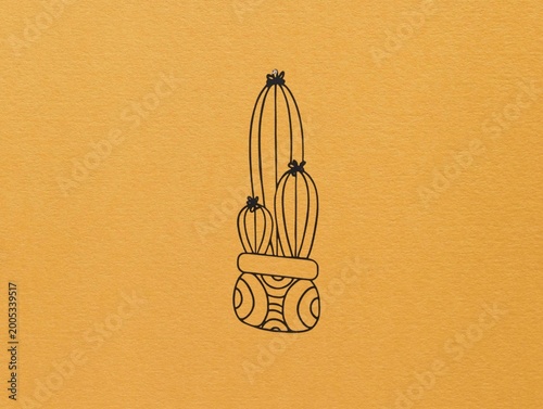 The yellow background in the image is made of black wire, intricately patterned to resemble a medicinal herb, used for decorative wall art. This beautiful artwork can be displayed on walls in homes or