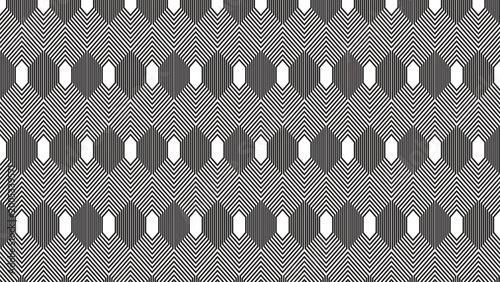 Quadro em tela aeamless monochrome geometric pattern with repeating elongated hexagons and chevrons