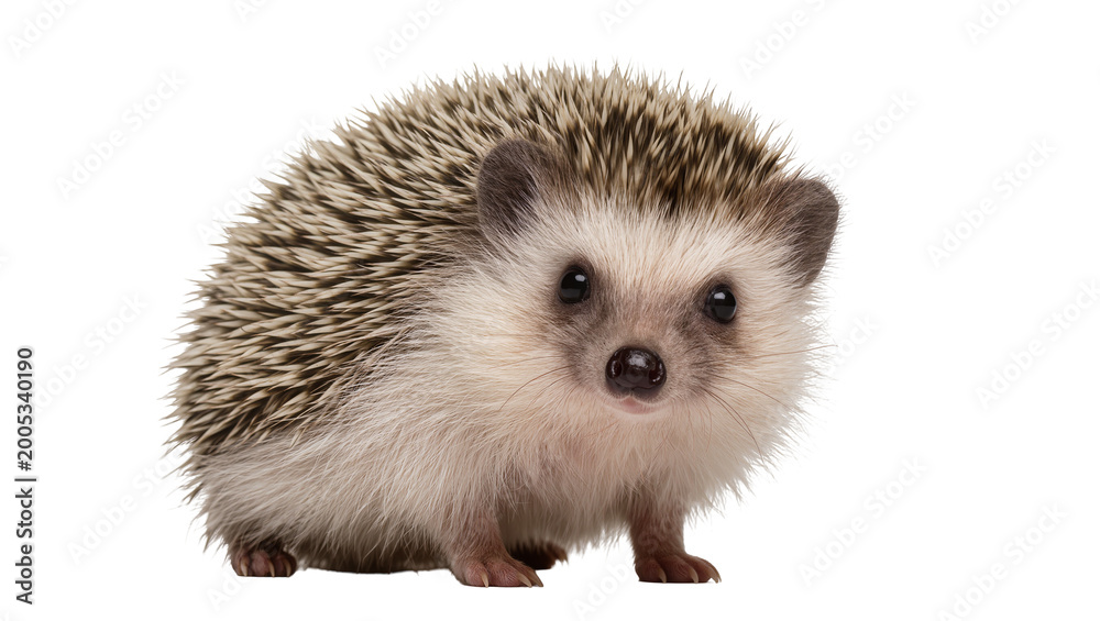 Fototapeta premium Cute European Hedgehog Portrait with Brown Spines and Pink Nose