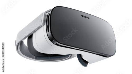 Konstfotografi Modern white Virtual Reality Headset with Blue Accents and Adjustable Straps