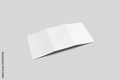Blank A4 Tri-Fold Brochure Mockup - 3D Illustration