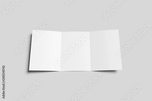 Blank A4 Tri-Fold Brochure Mockup - 3D Illustration