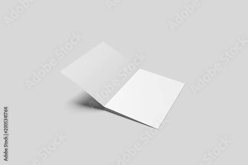 Blank A4 Tri-Fold Brochure Mockup - 3D Illustration