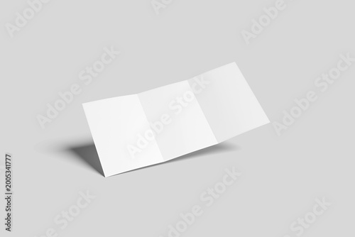 Blank A4 Tri-Fold Brochure Mockup - 3D Illustration