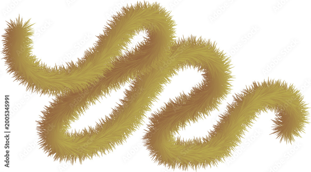 Fototapeta premium Fluffy brown gold smooth hairy flowing line tabular for decoration