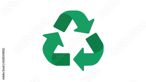 Foto Green Recycling Symbol with Three Arrows Circular Motion