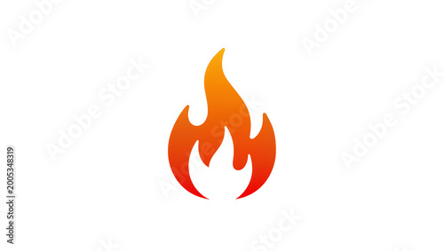 Stylized Orange Red Flame Graphic Design Element