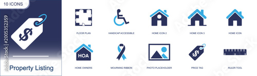 Foto Property listing icon set