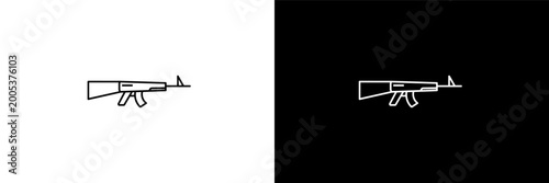 Konstfotografi kalashnikov outline icons in army and milatry category