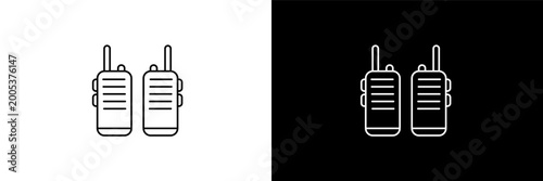Foto two way radio outline icons in army and milatry category