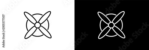 Canvas-taulu airscrew outline icons in astronomy category