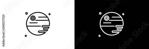 Foto death star outline icons in astronomy category