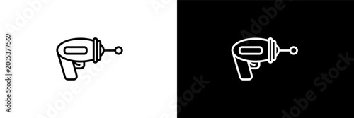 Schilderij op canvas gun blaster outline icons in astronomy category