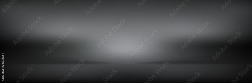 Φωτογραφία Abstract Black and Grey Studio Background with Soft Spotlight for Product Display
