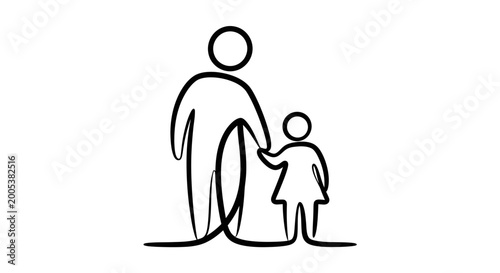 Adult and child standing together.