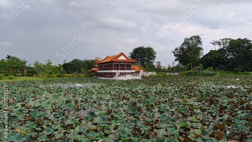 chinese pavilion in the garden