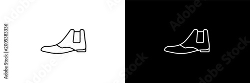 Tableau sur toile leather chelsea boots outline icons in clothes category