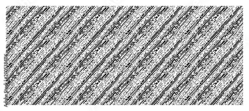 Dense diagonal line pattern with gritty noise texture in technical monochrome style