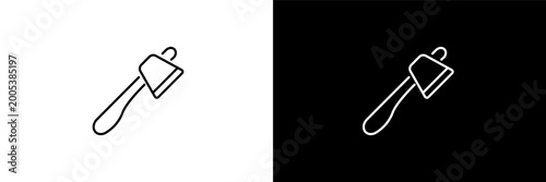 Foto inclined ax  outline icons in construction category