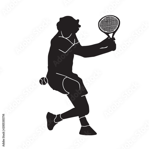 Silhouette image assets of people playing tennis.