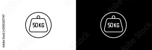 Foto weight limit outline icons in delivery category