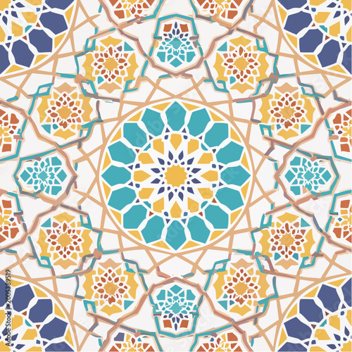 Seamless vector pattern with arabesque ornaments and islamic design