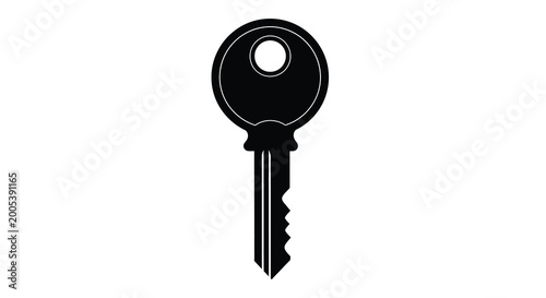 Obraz na płótnie Key silhouette on a white background a simple black outline of a traditional hou