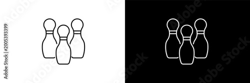 Fotografija bowling pins outline icons in entertainment category