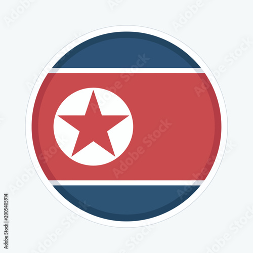 Free Download North Korea Flag Vector Icon Round Circular Button Design National Symbol of the Democratic People's Republic of Korea for Official Use - GFXLoad