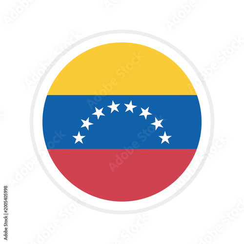 Venezuela National Flag Circular Badge Illustration with Eight Stars Arc for South American Political News Travel Content and Cultural Festivals Free Download Venezuela National Flag Circular Badge Illustration with Eight Stars Arc for South American Political News Travel Content and Cultural Festivals - GFXLoad