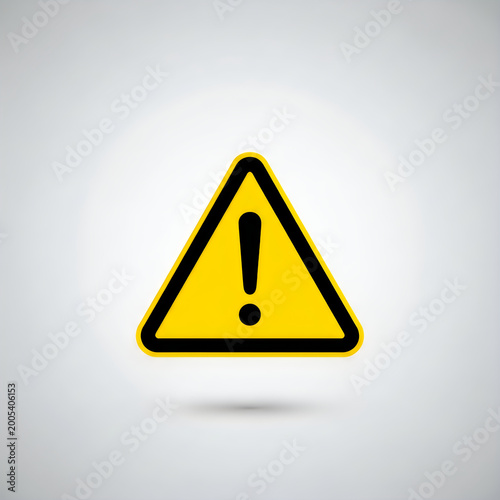 Yellow triangular warning sign with a black exclamation mark, danger sign