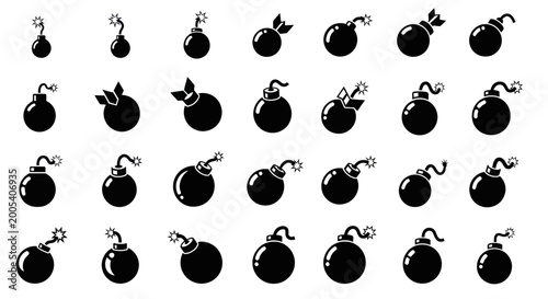 Fotografía Explosive Bomb Icons Collection